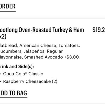 Subway - Oven Roasted Turkey & Ham. what I actually ordered. - Sandwiches Near Me - Omak, Washington