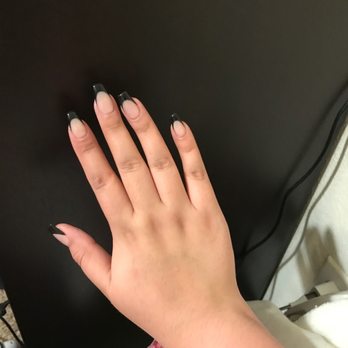 US Nails - Black French tip - Nail Salons Near Me - Valdosta, Georgia