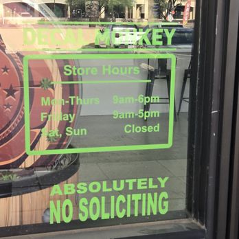 Decal Monkey - Hours as of 6.17.2026 - Screen Printing/T-Shirt Printing Near Me - Gilbert, Arizona Decal Monkey - Hours as of 6.17.2026 - Screen Printing/T-Shirt Printing Near Me - Gilbert, Arizona