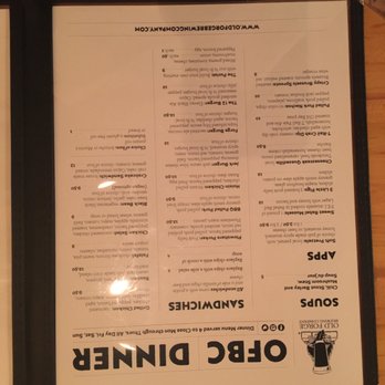 Old Forge Brewing Company - New menu (as of 12/01/16) - New American Near Me - Danville, Pennsylvania