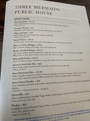 Menu photo 7 Three Mermaids Public House Tigard, OR