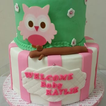 SweetGaerlan - Owl themed baby shower cake - Desserts Near Me