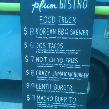Plum Burgers - MSFT campus (Redmond) menu (August 2015) - Food Trucks Near Me - Seattle, Washington Plum Burgers - MSFT campus (Redmond) menu (August 2015) - Food Trucks Near Me - Seattle, Washington