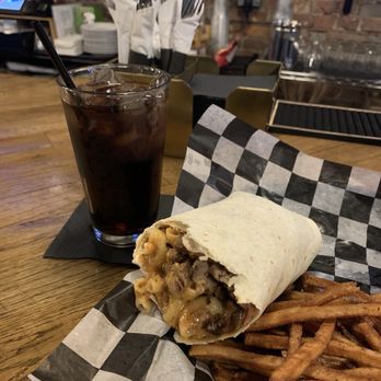 Strong & Co Restaurant + Bar - Mac Wrap with Brisket - Pizza Near Me - Somerset, Ohio Strong & Co Restaurant + Bar - Mac Wrap with Brisket - Pizza Near Me - Somerset, Ohio