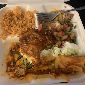 Cotija's Taco Shop - This is the #2 combo with crispy chile relleno, stale enchilada & bland rice & beans. - Mexican Near Me - Temecula, California