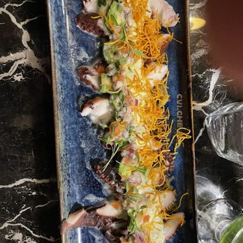 CVI.CHE 105 - Peruvian Botija Olive Sliced Octopus Tiradito / Pulpo al Olivo - Peruvian Near Me - Miami, Florida