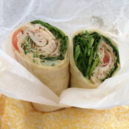 Turkey and hummus wrap. Tasted as good as it looks.