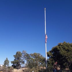 Verkamp's - Half Mast in front of Verkamps general store, for the Thousand Oaks victims on 11-7-18.
