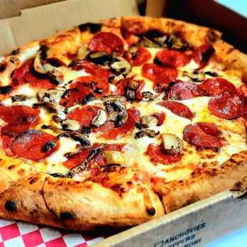 The Exchange Pizza Depot - Pepperoni and mushrooms, $15.95 - Pizza Near Me - Monroe, North Carolina