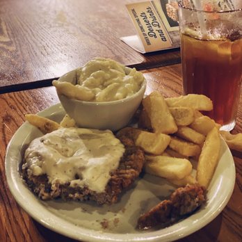 Cracker Barrel Old Country Store - Country fried steak topped with chicken gravy with steak fries and dumplings - American Near Me - Lancaster, Pennsylvania