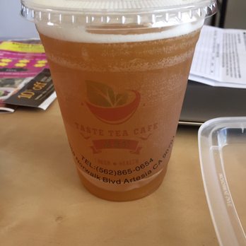 Taste Tea Cafe - Green tea no ice less sugar. Free w/purchase of a meal (lunch, Saturday). 9.5.17 - Taiwanese Near Me - Artesia, California Taste Tea Cafe - Green tea no ice less sugar. Free w/purchase of a meal (lunch, Saturday). 9.5.17 - Taiwanese Near Me - Artesia, California