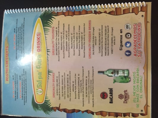 Menu photo 3 Sal Pa' Fuera San Juan, PR Menu photo 3 Sal Pa' Fuera San Juan, PR
