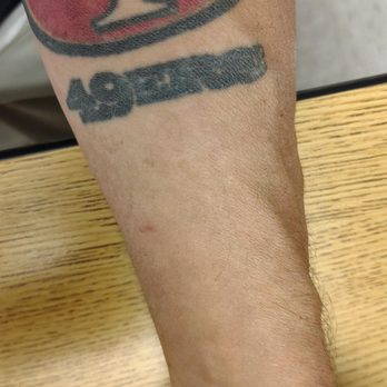 Black Rose Tattoo - Before : 49ers lettering was faded - Tattoo Near Me - Marysville, California Black Rose Tattoo - Before : 49ers lettering was faded - Tattoo Near Me - Marysville, California