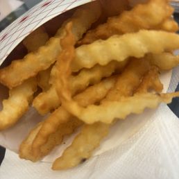 I ordered curly fries, but received these, I'll let it slide because they were crispy I ordered curly fries, but received these, I'll let it slide because they were crispy