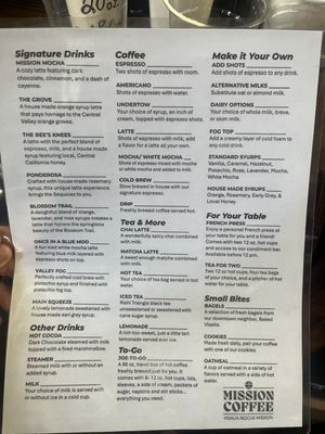 Menu photo 1 Mission Coffee Visalia, CA Menu photo 1 Mission Coffee Visalia, CA