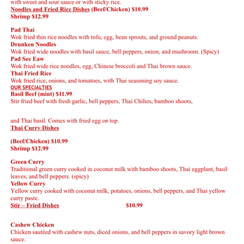 Thai Thani - Menu (Tax Included in Price) - Thai Near Me - Austin, Texas Thai Thani - Menu (Tax Included in Price) - Thai Near Me - Austin, Texas