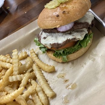 Good Girl Brewing Co - Whole burger a bit pricey at $15 - Brewpubs Near Me - Aiken, South Carolina