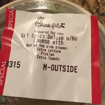 Chick-fil-A - It even says extra tomato... - Fast Food Near Me - Delray Beach, Florida Chick-fil-A - It even says extra tomato... - Fast Food Near Me - Delray Beach, Florida