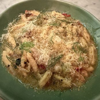 Death & Taxes - Cavatelli, braised pork, grilled pepper escabeche, fennel pollen, piave - New American Near Me - Raleigh, North Carolina