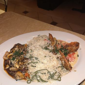 The Cheesecake Factory - Steak Diane Scampi combo substitute mash potatoes for more linguine. $28.95 - American Near Me - Happy Valley, Oregon