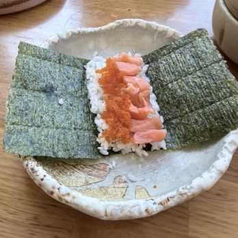 Tendon Kohaku - Salmon handroll - Japanese Near Me - Vancouver, British Columbia