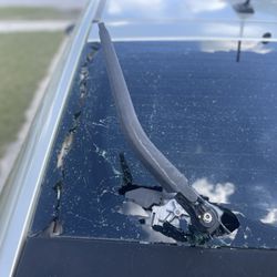 Radiant Express Car Wash - Rear window damage done by Radiant Express Car Wash Machine