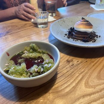 Pascual - Coconut shiso panna cotta and chocolate ganache - Mexican Near Me - Washington, DC, District of Columbia Pascual - Coconut shiso panna cotta and chocolate ganache - Mexican Near Me - Washington, DC, District of Columbia