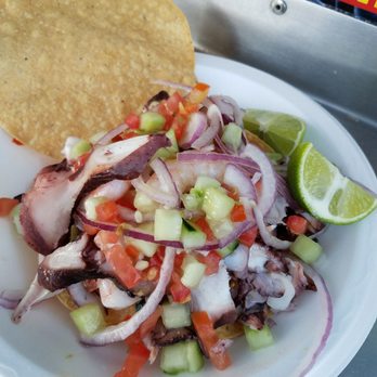 Mariscos Los Corales - Tostada Camaron Cocido y Pulpo - Seafood Near Me - Santa Ana, California