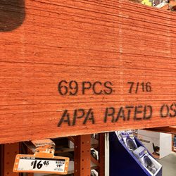 The Home Depot - 7/16" OSB $16.48 per sheet
