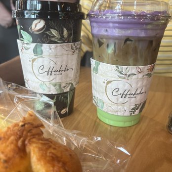 Coffeeholic House - Ube latte, tropical vine with Ube foam - Coffee & Tea Near Me - Seattle, Washington