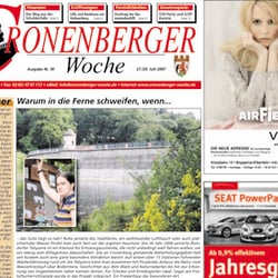 Cronenberger Woche - Titelseite der Cronenberger Woche (Ausgabe 30/2007)