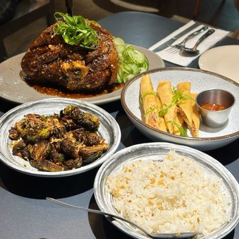 Spoon & Pork - Patita, Lumpia Shanghai, Garlic Rice, Brussel Sprouts - Filipino Near Me - Los Angeles, California Spoon & Pork - Patita, Lumpia Shanghai, Garlic Rice, Brussel Sprouts - Filipino Near Me - Los Angeles, California