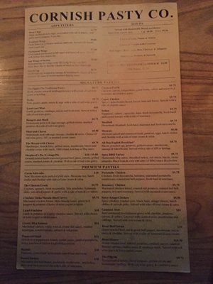 Menu photo 7 Cornish Pasty Tempe, AZ
