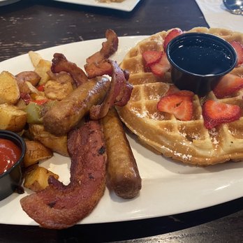 Toasted - Strawberry waffle combo (no eggs) - Breakfast & Brunch Near Me - Bakersfield, California Toasted - Strawberry waffle combo (no eggs) - Breakfast & Brunch Near Me - Bakersfield, California