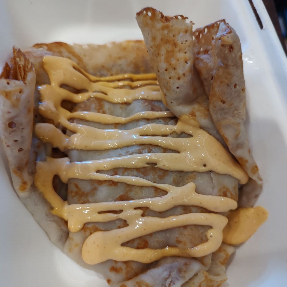 Kai Coffee - Ham and cheese crepe with Sriracha aioli - Creperies Near Me - Honolulu, Hawaii Kai Coffee - Ham and cheese crepe with Sriracha aioli - Creperies Near Me - Honolulu, Hawaii
