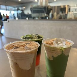 Banana Latte and Matcha drinks Banana Latte and Matcha drinks