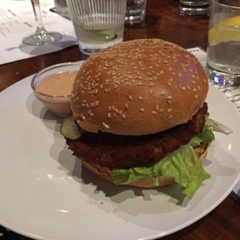 Half Sour - Vegan burger with aioli - New American Near Me - Chicago, Illinois Half Sour - Vegan burger with aioli - New American Near Me - Chicago, Illinois
