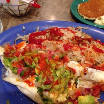 Chad's - Egg White Omelette (it's under all the sauce) - Breakfast & Brunch Near Me - Santa Barbara, California