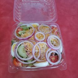Chicken King - Stopped by on my lunch to get a chef salad. Tabels not cleaned off so decided to get my food to go.