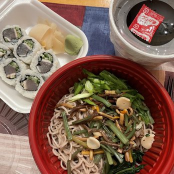 Fukada - Dinner combo - albacore roll + sansai soba - Japanese Near Me - Irvine, California Fukada - Dinner combo - albacore roll + sansai soba - Japanese Near Me - Irvine, California