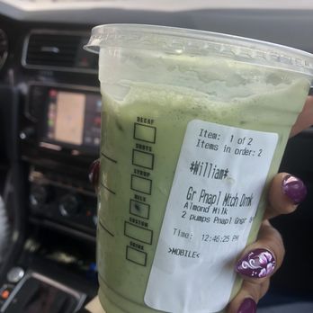 Starbucks - Almondmilk Pineapple Matcha - Coffee & Tea Near Me - Clovis, California