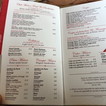 Carette - Menu - Tea Rooms Near Me - Paris, 75 Carette - Menu - Tea Rooms Near Me - Paris, 75