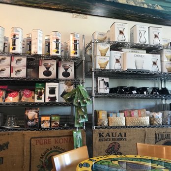 Maui Coffee Roasters - Wall of pourover gear - hoping the pourover is good! - Coffee Roasteries Near Me - Kahului, Hawaii Maui Coffee Roasters - Wall of pourover gear - hoping the pourover is good! - Coffee Roasteries Near Me - Kahului, Hawaii