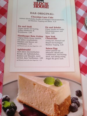 Menu photo 1 BLOCK HOUSE Eppendorf Hamburg, HH Menu photo 1 BLOCK HOUSE Eppendorf Hamburg, HH