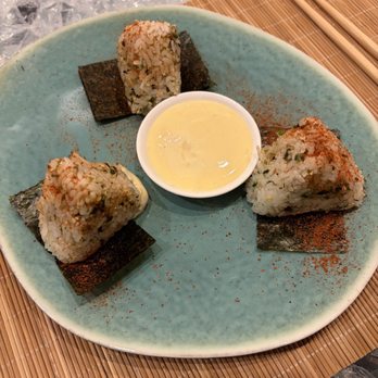 Izakaya Kinko - Onigiri, their current recipe isn't stuffed with anything but I was told they are working on tuna and salmon options. - Izakaya Near Me - Albany, New York