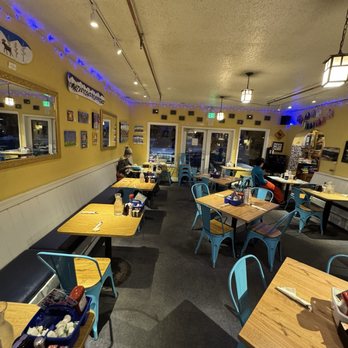 Blue Moose Restaurant - Inside looking out the window towards the street - Breakfast & Brunch Near Me - Breckenridge, Colorado