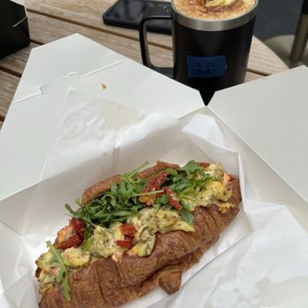 Adore Coffee House - breakfast croissant (drink not from Adore) - Coffee & Tea Near Me - San Diego, California Adore Coffee House - breakfast croissant (drink not from Adore) - Coffee & Tea Near Me - San Diego, California