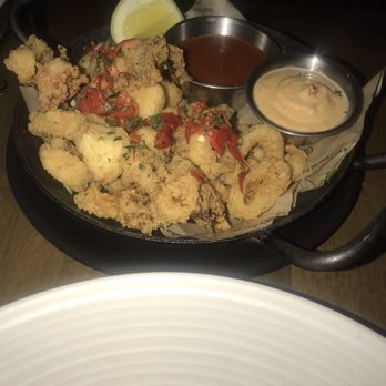 OLIVIA - Calamari - comes with pomodoro sauce and Calabrian aoili (14 dollars) - Italian Near Me - Tampa, Florida OLIVIA - Calamari - comes with pomodoro sauce and Calabrian aoili (14 dollars) - Italian Near Me - Tampa, Florida