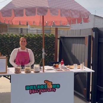 Delicious Mini Pancakes Catering - They're set up! - Desserts Near Me