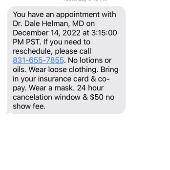 Helman Dale A, MD - Reminder text - Neurologist Near Me - Monterey, California